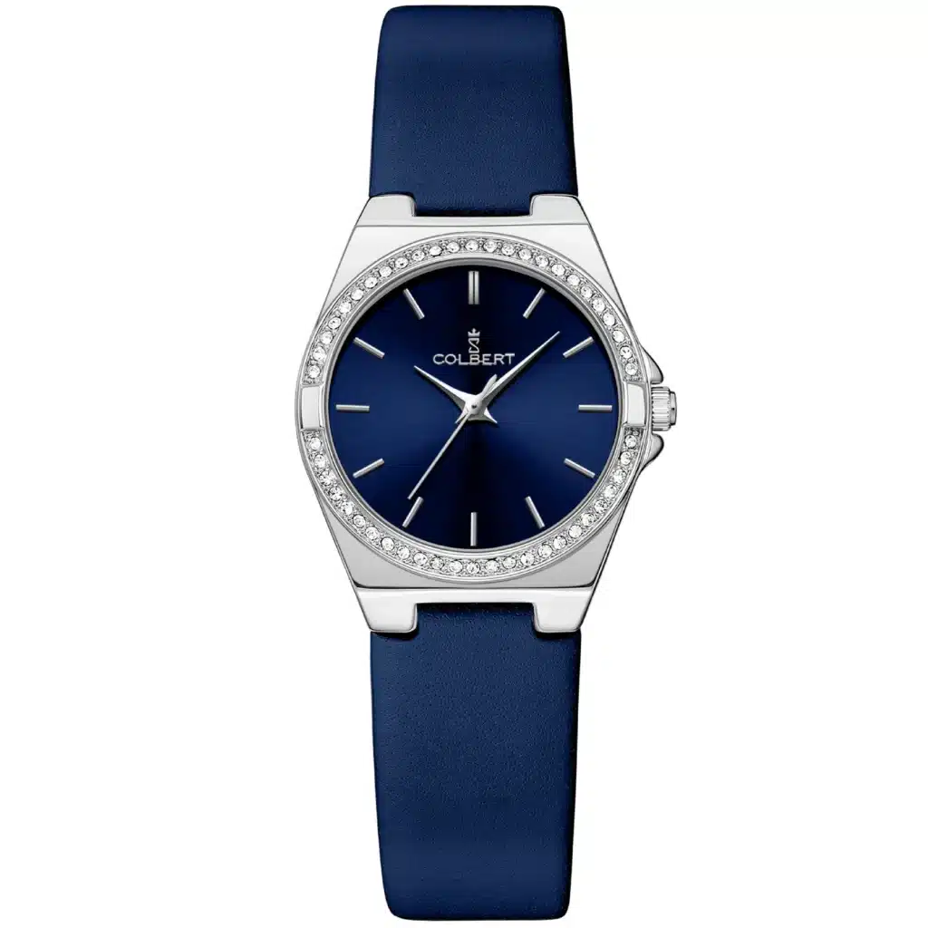 045 ساعت کلبرت نگیندار آبی اصل مناسب بانوان شیکپوش