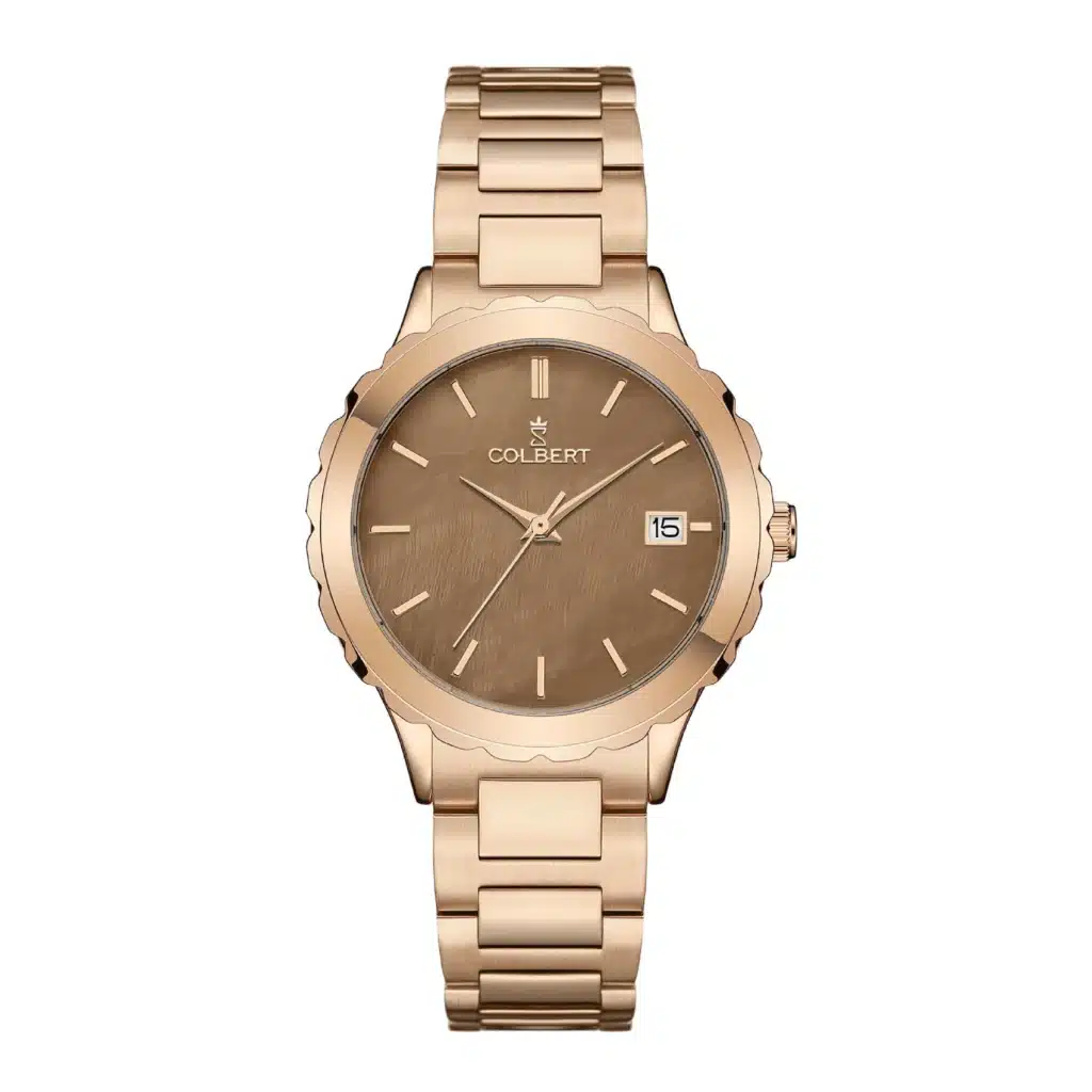 094 ساعت قهوه ای طلایی کلبرت