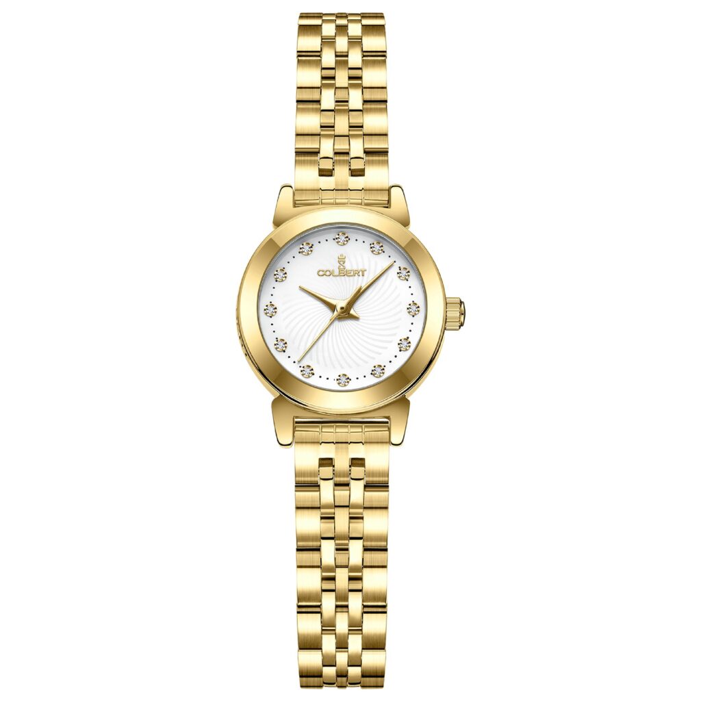 colbert-women-classic-sport-watch-white-golden-band